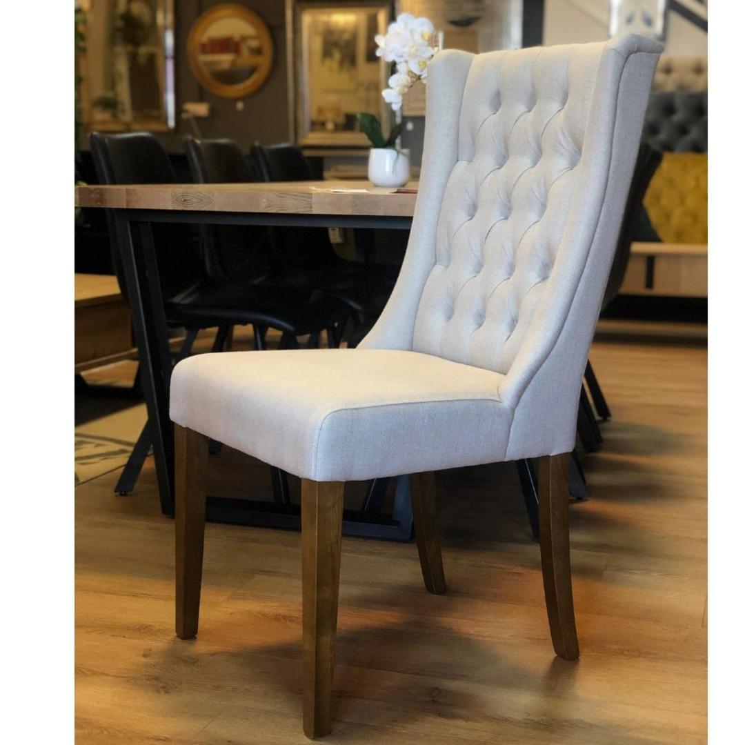 George Dining Chair Linen Cream image 3